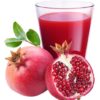 Pomegranate juice with pomegranate on a white background.