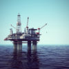 Oil platform on sea.